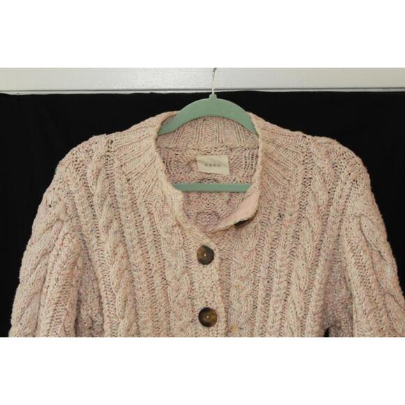 Doen Cardiff Cable Knit Button Front Sweater  size M - Picture 4 of 9